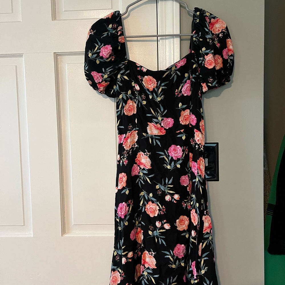 Miami Black Floral Mini Dress